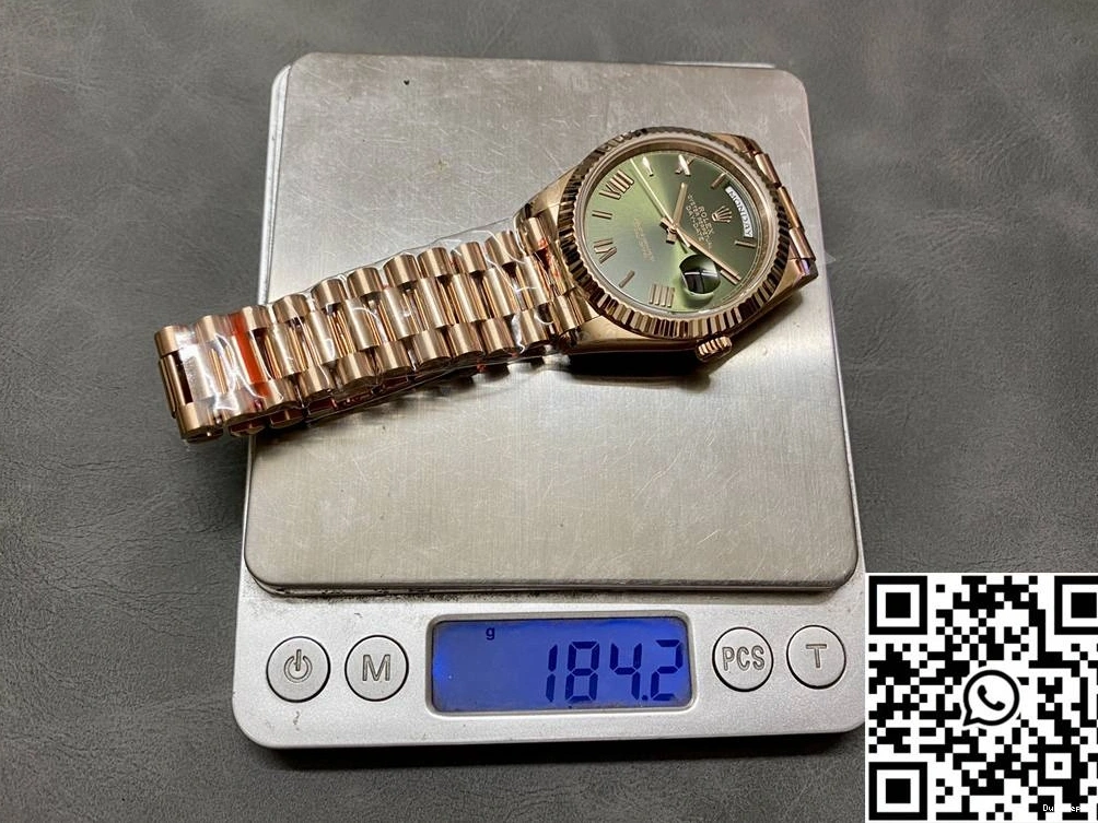 QF Rose Factory Steel Dial Rolex Green Day M228235-0025 Date Tungsten v5 Gold 0217